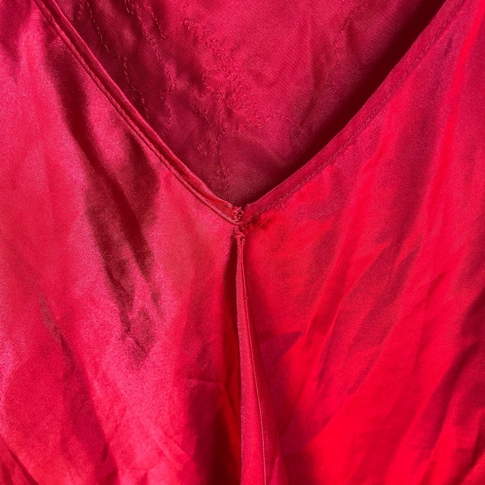 Natori Red Slip Satin Slip Dress Size Large - Picture 8 of 8